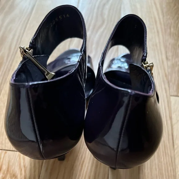 NWOT GUCCI purple patent leather high-heel sandals - Picture 3 of 7
